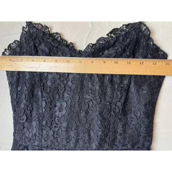 Windsor Black Lace Bodice Dress Sz XS Whimsigoth Fairy Goth Indie Punk Y2K - Picture 7 of 8